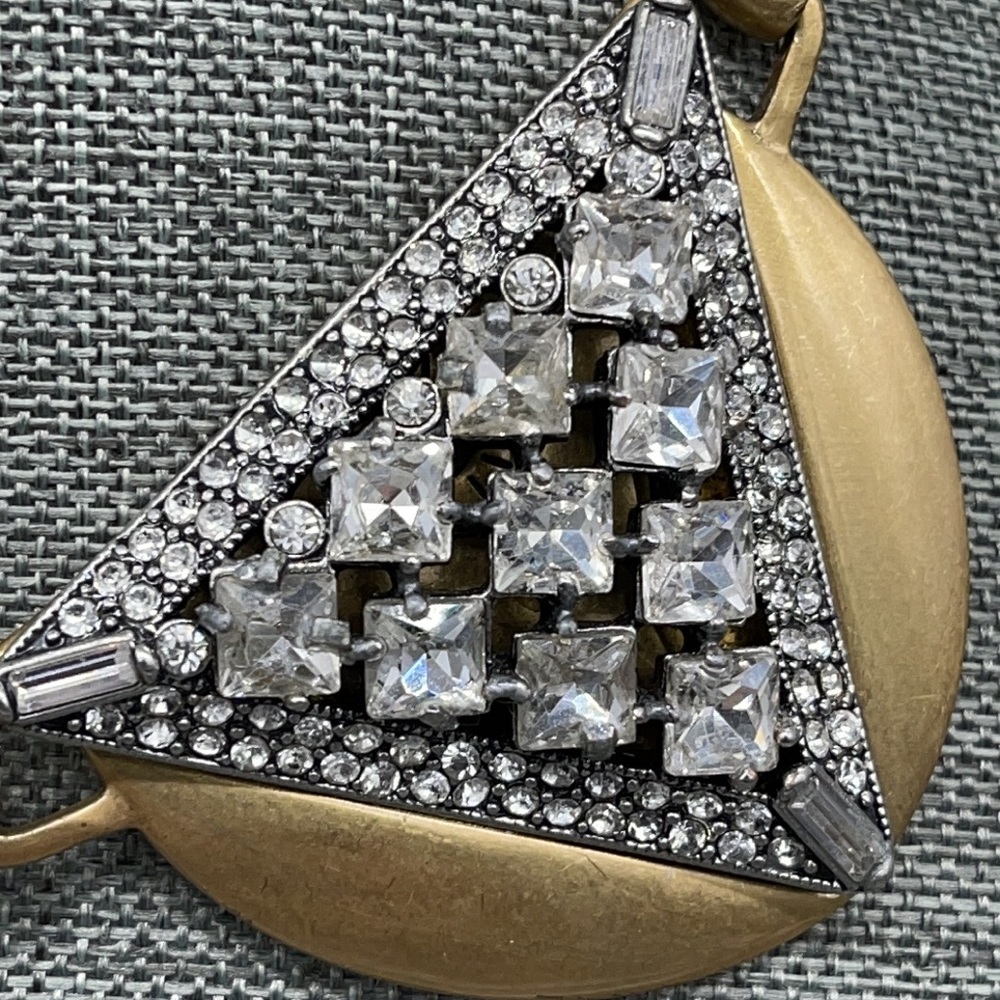 J. Crew Metallic Crystal Triangles Necklace - Picture 5 of 7